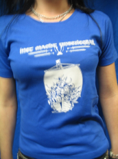 Met macht unbesiegbar Girlie Shirt (blau)