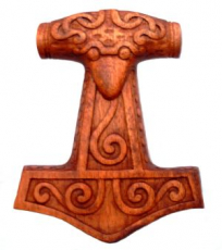 Thors Hammer klein (Holz, Handgeschnitzt)