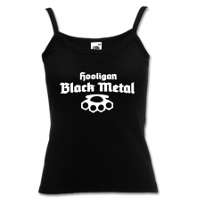 Hooligan Black Metal Girly Spaghetti-Trger-Shirt