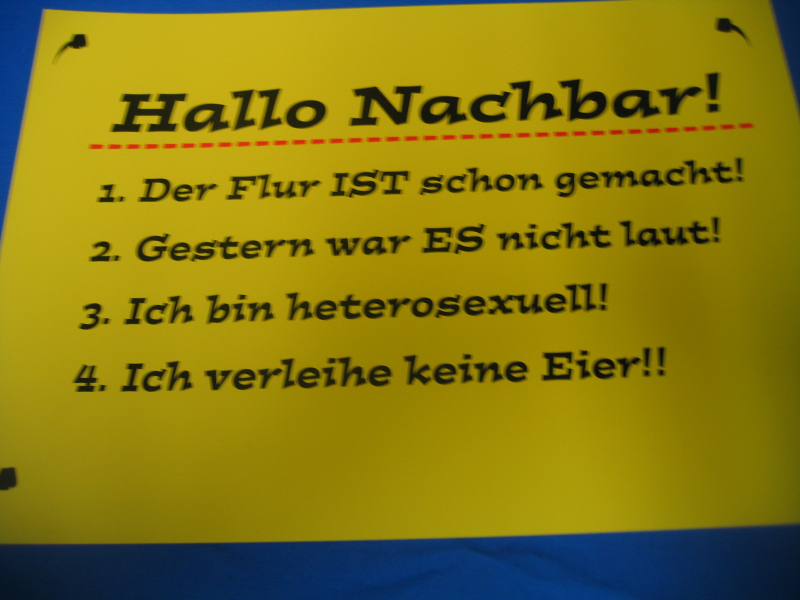 Hallo Nachbar... (Trschild)