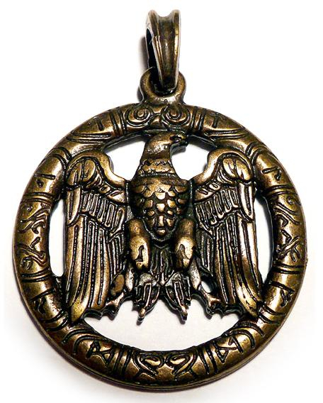 Germanen Wappen - Altmessing Kettenanhnger