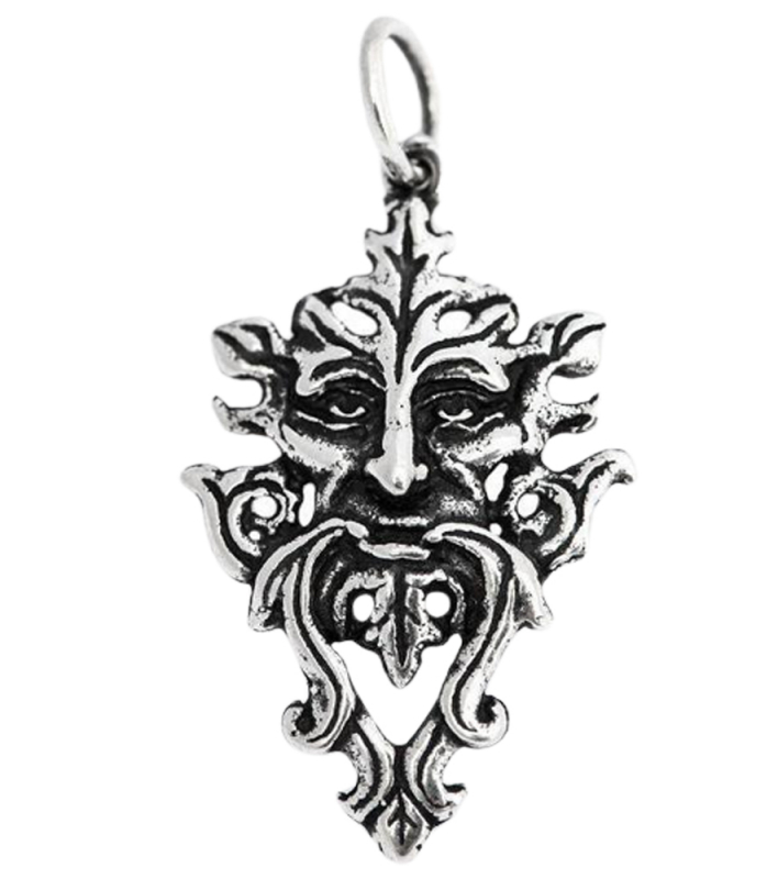 The Green Man - Silver Pendant