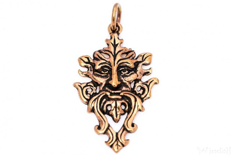 The Green Man - Bronze Pendant