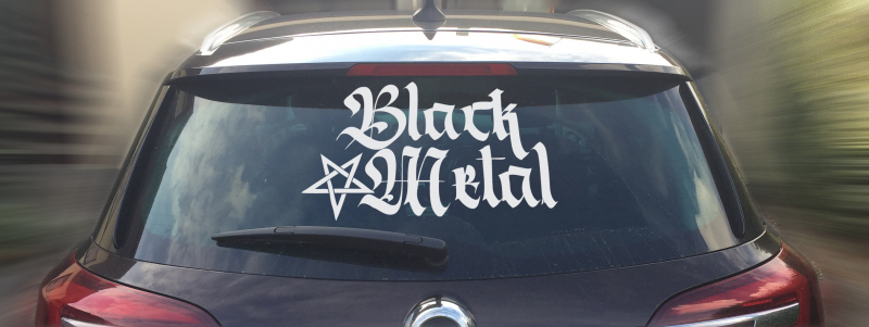 Black Metal + Pentagramm [hoch] Heckscheibenaufkleber