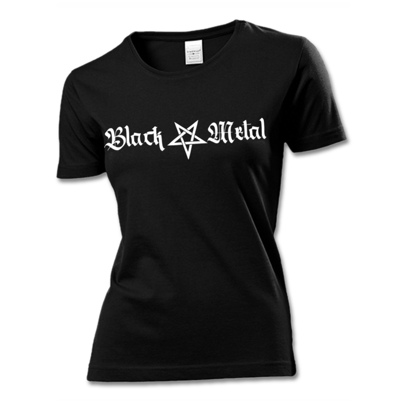Black Metal + Pentagram [long] Girly T-Shirt