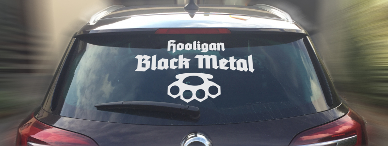 Hooligan Black Metal Rear Window Sticker