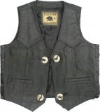 Sheep leather vest, side laced