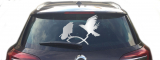 Ravens attack Christian fish (Rear Window Sticker)