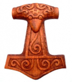 Thors Hammer klein (Holz, Handgeschnitzt)