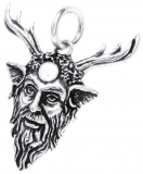 Green Man Cernunnos - Kettenanhnger in Silber