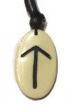 Tiwaz Rune - Pendant of Bone (White)